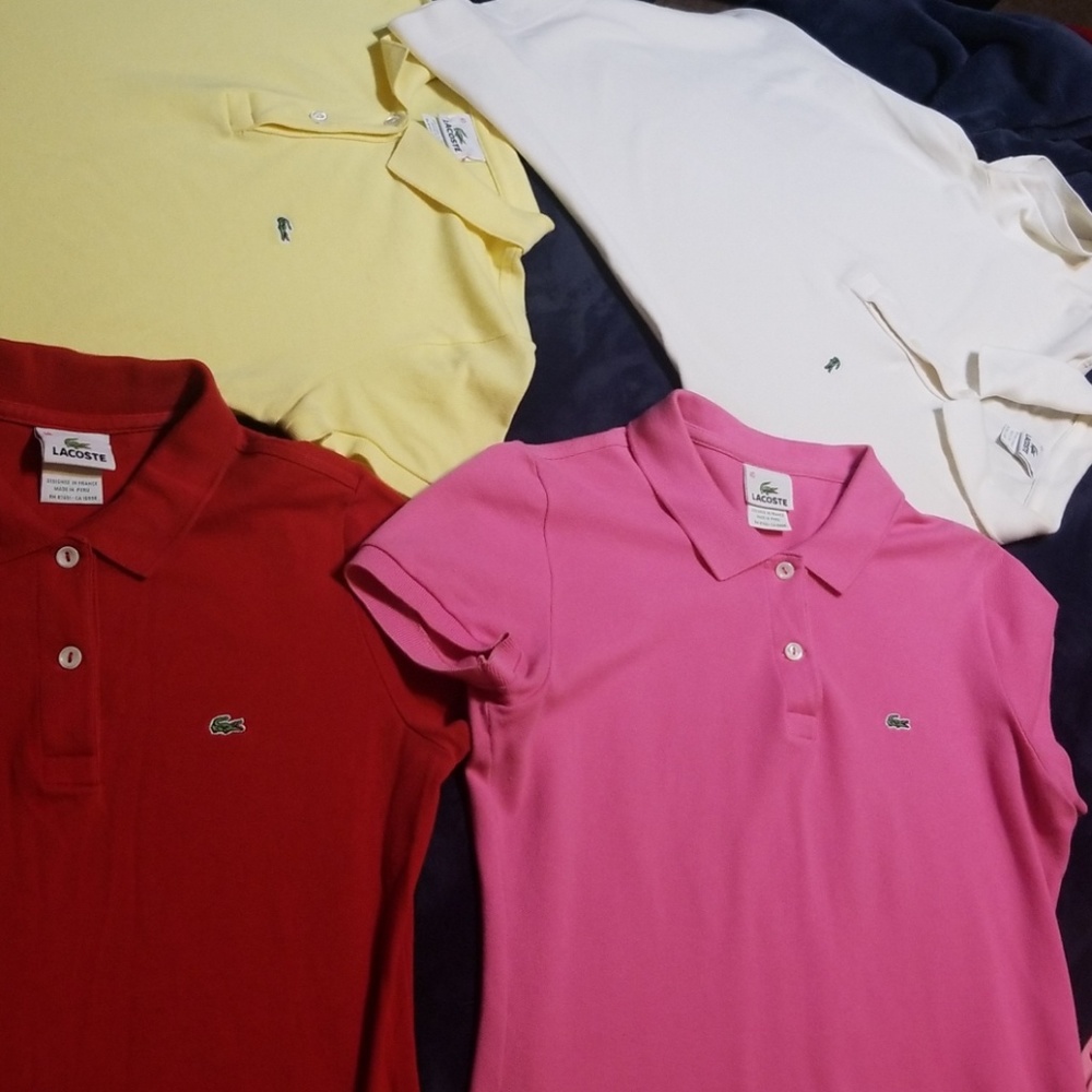 Womens Lacoste polos.